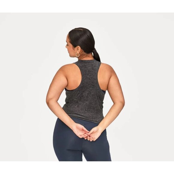 Girlfriend Collective Racerback Tank Top Charcoal Gray Size Small sporty new - Picture 2 of 7